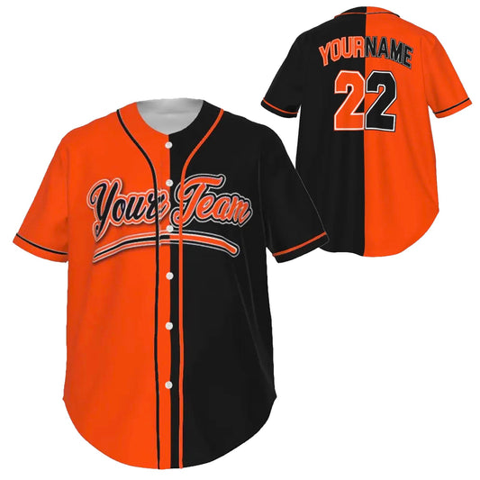 Custom Black and Orange Baseball Team Design Baseball Jersey BS-8
