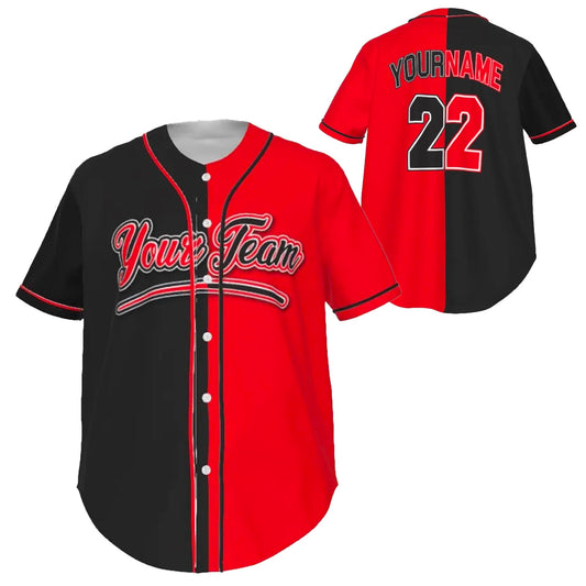 Custom Black and Red Baseball Team Design Baseball Jersey BS-10