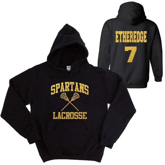 Custom Personalized Lacrosse Glitter Design Unisex Hooded Sweatshirt - 3.18500