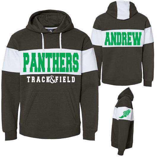 Custom Personalized Track and Field Colorblocked Unisex Hoodie Matte Design