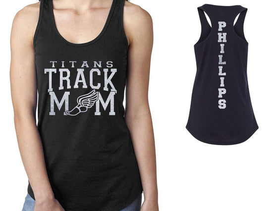 Personalized Track and Field Team Next Level Women's Ideal Racerback Tank Top