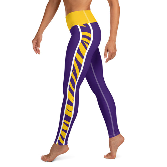 Minnesota Vikings Inspired Purple Yellow Zebra Print Football Leggings