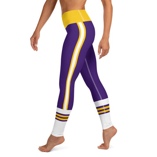 Minnesota Vikings Inspired Purple Yellow Football Leggings