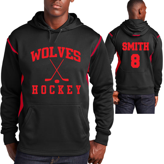 Custom Sport-Tek Hockey Design Tech Fleece Colorblock Hooded Sweatshirt - 3.F246