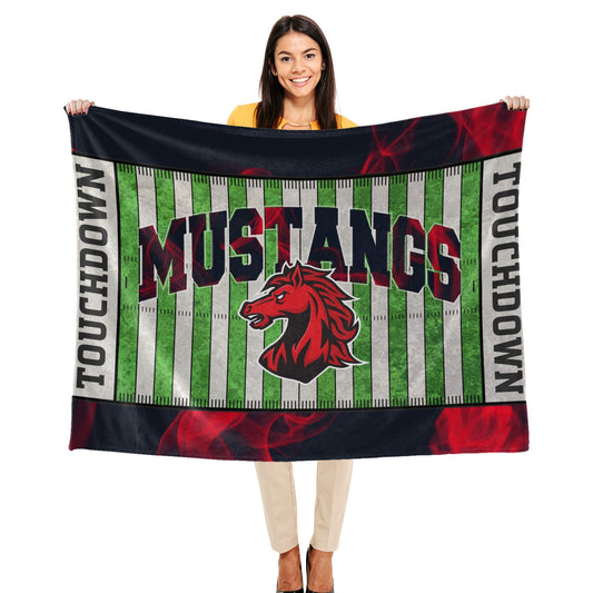 Mustangs Red Football Ultra-Soft Micro Fleece Blanket 50"x40"